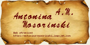 Antonina Mošorinski vizit kartica